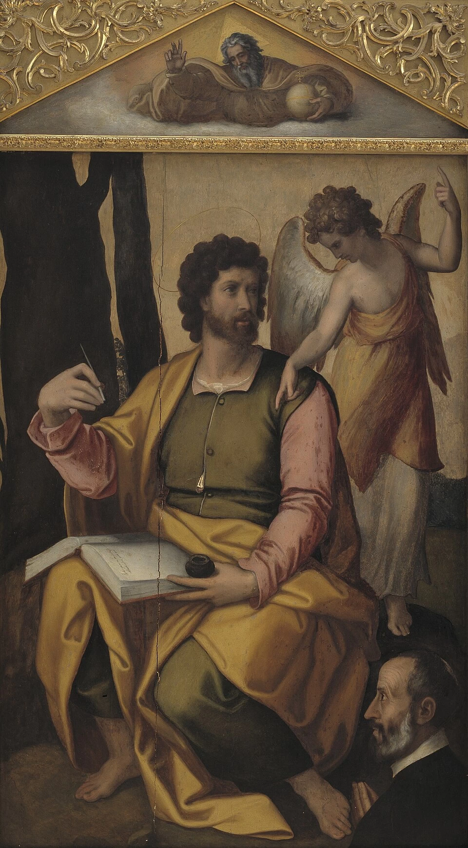 Perin del Vaga - 120, L'evangelista Matteo con donatore, Statens Museum for Kunst
